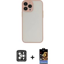 BUTİMAR'S iPhone 15 Pro Max Ahenk Çizgi Serisi - Siyah Buffer Hayalet Cam Ekran Koruyucu + Gri Pvd Metal Kamera Lens