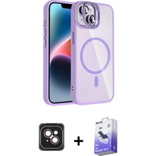 BUTİMAR'S iPhone 14 Yadigar Asil Koleksiyonu - Siyah Bilvis 5in1 5d Magic Hayalet Cam Ekran Koruyucu + Pembe Pvd Metal Kamera Lens