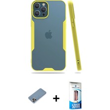 BUTİMAR'S iPhone 12 Pro Max Atlas Asil Serisi - Siyah 5d Eko Cam Ekran Koruyucu + Gökkuşağı Shine Kamera Lens Koruma Cam