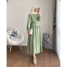 Miraydin Butik Dantel Detaylı Gömlekli Etekli Takım M25191 - Yeşil