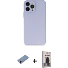 BUTİMAR'S iPhone 13 Pro Max Atlas Minimal Prime - Siyah Bilvis Hayalet Cam Ekran Koruyucu + Pembe Shine Kamera Lens Koruma Cam