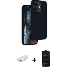 BUTİMAR'S iPhone 11 Kıvılcım Çizgi Serisi - Siyah 6d Antistatik Mat Seramik Hayalet Nano Ekran Koruyucu + Pembe Renkli Kamera Lens Koruma Cam