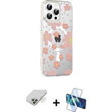 BUTİMAR'S iPhone 14 Pro Max Yörünge Işık Prime - Siyah 3D Antistatik Cam Ekran Koruyucu + Gold Band Metal Kamera Lens