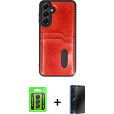 BUTİMAR'S Galaxy A15 4g Yörünge Işık Serisi - Siyah 3D Antistatik Hayalet Cam Ekran Koruyucu + Siyah Raze Metal Kamera Lens