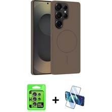 BUTİMAR'S Galaxy S25 Ultra Yankı Form Serisi - Siyah 3D Antistatik Seramik Nano Ekran Koruyucu + Natural Grey Raze Metal Kamera Lens