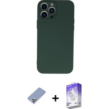 BUTİMAR'S iPhone 13 Pro Max Ahenk Serisi - Siyah Bilvis 5in1 3D Magic Cam Ekran Koruyucu + Koyu Yeşil Metal Kamera Lens Koruma Cam
