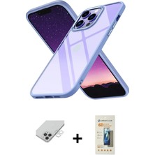 BUTİMAR'S iPhone 14 Pro Max Nova Işık Serisi - Siyah 6d Mat Seramik Hayalet Nano Ekran Koruyucu + Gümüş Band Metal Kamera Lens