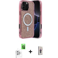 BUTİMAR'S iPhone 16 Pro Eksen Çizgi - Siyah Bilvis 3D Cam Ekran Koruyucu + Beyaz Raze Metal Kamera Lens