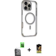 BUTİMAR'S iPhone 16 Pro Max Eksen Klasik Koleksiyonu - Siyah Buffer Cam Ekran Koruyucu + Siyah Raze Metal Kamera Lens