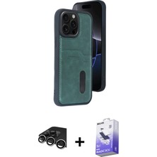 BUTİMAR'S iPhone 14 Pro Max Yörünge Işık Serisi - Siyah Bilvis 5in1 5d Magic Hayalet Cam Ekran Koruyucu + Gümüş Raze Metal Kamera Lens