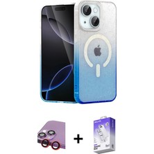 BUTİMAR'S iPhone 14 Eksen Minimal Özel Seri - Siyah Bilvis 5in1 3D Magic Cam Ekran Koruyucu + Kırmızı Raze Metal Kamera Lens