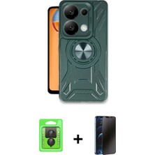 BUTİMAR'S Redmi Note 13 Pro 4g Nova Yansıma Prime - Siyah 3D Antistatik Hayalet Cam Ekran Koruyucu + Siyah Raze Metal Kamera Lens