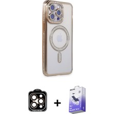 BUTİMAR'S iPhone 15 Pro Max Zirve Doku Prime - Siyah Bilvis 5in1 5d Magic Hayalet Cam Ekran Koruyucu + Turuncu Pvd Metal Kamera Lens