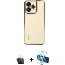 BUTİMAR'S Redmi 13 4g Vadi Minimal - Siyah 3D Antistatik Cam Ekran Koruyucu + Şeffaf Kamera Lens Koruma Cam