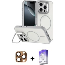 BUTİMAR'S iPhone 16 Pro Max Çekirdek Klasik - Siyah Bilvis 5in1 3D Magic Cam Ekran Koruyucu + Çöl Titanyum Pers Alüminyum Kamera Lens