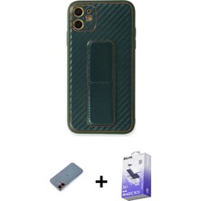 BUTİMAR'S iPhone 12 Yörünge Yansıma - Siyah Bilvis 5in1 5d Magic Hayalet Cam Ekran Koruyucu + Kırmızı Metal Kamera Lens Koruma Cam