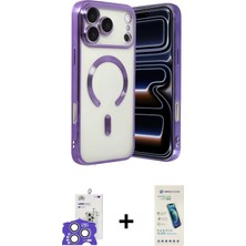 BUTİMAR'S iPhone 17 Pro Max Nova Işık Özel Seri - Şeffaf Pasifik Cam Ekran Koruyucu + Gümüş Bilvis Titan Kamera Lens