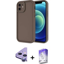 BUTİMAR'S iPhone 11 Yankı Yansıma Özel Seri - Siyah Bilvis 5in1 3D Magic Cam Ekran Koruyucu + Mor Raze Metal Kamera Lens