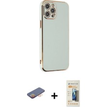 BUTİMAR'S iPhone 12 Pro Max Yankı Serisi - Siyah 6d Mat Seramik Hayalet Nano Ekran Koruyucu + Turuncu Renkli Kamera Lens Koruma Cam