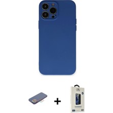 BUTİMAR'S iPhone 13 Pro Max Ahenk Serisi - Siyah Bilvis Hayalet Cam Ekran Koruyucu + Pembe Renkli Kamera Lens Koruma Cam