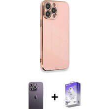 BUTİMAR'S iPhone 13 Pro Max Yankı Serisi - Siyah Bilvis 5in1 3D Magic Cam Ekran Koruyucu + Beyaz Neon Fosforlu Kamera Lens