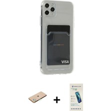 BUTİMAR'S iPhone 11 Pro Max Doruk Klasik Koleksiyonu - Şeffaf Pasifik Cam Ekran Koruyucu + Yeşil Renkli Kamera Lens Koruma Cam