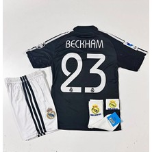 R.madridd 2004/05 Sezon D.a.v.i.d B.e.c.k.h.a.m Nostalji Çocuk Forması Armalı Set (Black)