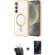 BUTİMAR'S Galaxy A55 5g Nova Işık Özel Seri - Siyah 3D Antistatik Hayalet Cam Ekran Koruyucu + Şeffaf Kamera Lens Koruma Cam