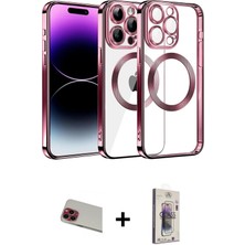 BUTİMAR'S iPhone 13 Pro Max Pusula Form - Siyah Bilvis 3D Cam Ekran Koruyucu + Kırmızı Rainbow Kamera Lens Koruma Cam