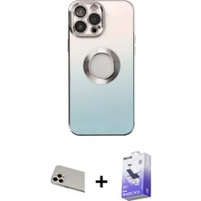 BUTİMAR'S iPhone 13 Pro Max Kutup Yansıma Özel Seri - Siyah Bilvis 5in1 5d Magic Hayalet Cam Ekran Koruyucu + Rose Gold Rainbow Kamera Lens Koruma Cam