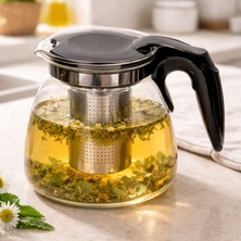 Vizka Isıya Dayanıklı Süzgeçli Cam Demlik , Çay ve Kahve Demleme Demliği 900ML