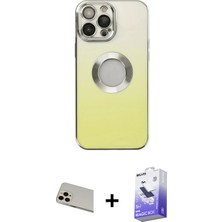 BUTİMAR'S iPhone 13 Pro Max Kutup Yansıma Özel Seri - Siyah Bilvis 5in1 5d Magic Hayalet Cam Ekran Koruyucu + Rose Gold Rainbow Kamera Lens Koruma Cam