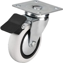 Twin Store Hts 353 - 75X25 mm Pvc Makaralı Tablalı Frenli Teker 4 Adet