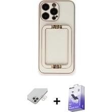 BUTİMAR'S iPhone 14 Pro Max Kozmos Minimal Prime - Siyah Bilvis 5in1 5d Magic Hayalet Cam Ekran Koruyucu + Gold Band Metal Kamera Lens