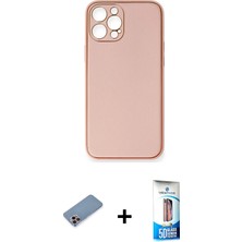 BUTİMAR'S iPhone 12 Pro Max Yadigar Klasik - Siyah 5d Eko Cam Ekran Koruyucu + Pembe Shine Kamera Lens Koruma Cam