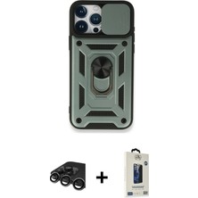 BUTİMAR'S iPhone 15 Pro Ahenk Klasik - Siyah Bilvis Hayalet Cam Ekran Koruyucu + Titanyum Gri Raze Metal Kamera Lens