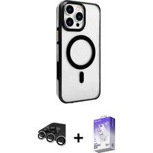 BUTİMAR'S iPhone 15 Pro Doruk Doku Özel Seri - Siyah Bilvis 5in1 3D Magic Cam Ekran Koruyucu + Gümüş Raze Metal Kamera Lens