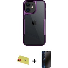 BUTİMAR'S iPhone 11 Akış Çizgi Koleksiyonu - Siyah 3D Antistatik Hayalet Cam Ekran Koruyucu + Kırmızı Rainbow Kamera Lens Koruma Cam