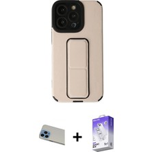 BUTİMAR'S iPhone 13 Pro Max Çekirdek Yansıma - Siyah Bilvis 5in1 3D Magic Cam Ekran Koruyucu + Mavi Rainbow Kamera Lens Koruma Cam