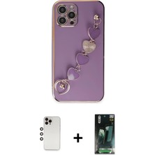 BUTİMAR'S iPhone 12 Pro Max Nova Işık Prime - Siyah 360 Mat Full Body Arka Koruyucu + Gökkuşağı Shine Kamera Lens