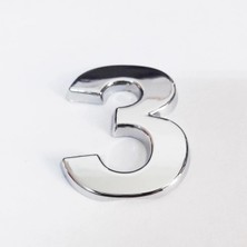 Twin Store 3 Rakamı 3,75 cm Krom Yapışkanlı