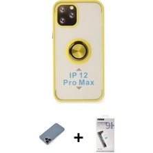 BUTİMAR'S iPhone 12 Pro Max Yörünge Çizgi - Şeffaf Uv Polymer Nano Ekran Koruyucu + Siyah Metal Kamera Lens Koruma Cam