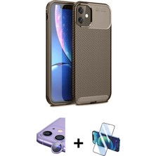 BUTİMAR'S iPhone 11 Eksen Form Prime - Siyah 3D Antistatik Seramik Nano Ekran Koruyucu + Mor Raze Metal Kamera Lens
