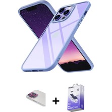 BUTİMAR'S iPhone 13 Pro Max Nova Işık Serisi - Siyah Bilvis 5in1 5d Magic Hayalet Cam Ekran Koruyucu + Gökkuşağı Pers Alüminyum Kamera Lens