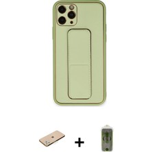 BUTİMAR'S iPhone 11 Pro Max Akış Doku - Siyah Joko Magic 5d Hayalet Cam + Yeşil Renkli Kamera Lens Koruma Cam