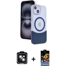 BUTİMAR'S iPhone 14 Kozmos Form Özel Seri - Siyah Buffer Hayalet Cam Ekran Koruyucu + Yeşil Pvd Metal Kamera Lens