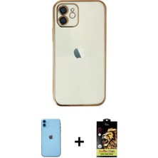 BUTİMAR'S iPhone 11 Vadi Minimal - Siyah Buffer Cam Ekran Koruyucu + Mavi Neon Fosforlu Kamera Lens
