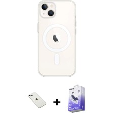 BUTİMAR'S iPhone 14 Kutup Klasik Serisi - Siyah Bilvis 5in1 5d Magic Hayalet Cam Ekran Koruyucu + Sierra Blue Diamond Kamera Lens