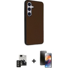 BUTİMAR'S Galaxy S24 Akış Asil Koleksiyonu - Siyah 3D Antistatik Mat Seramik Nano Ekran Koruyucu + Titan Gri Pvd Metal Kamera Lens