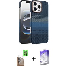 BUTİMAR'S iPhone 16 Pro Doruk Serisi - Siyah Bilvis 5in1 3D Magic Cam Ekran Koruyucu + Çöl Titanyum Raze Metal Kamera Lens